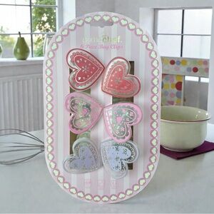 Heart-Shaped Bag Clips Set